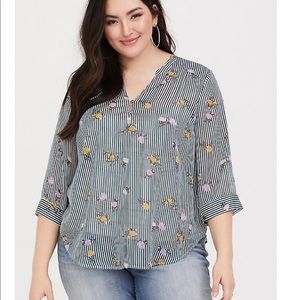 Torrid Harper striped/floral top
